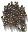 100 6mm Round Satin Topaz Tortoise Glass Beads